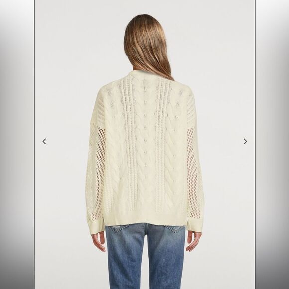 NAADAM Open Cable Merino Wool Cashmere Crewneck Sweater Size XL NWT - Picture 2 of 6